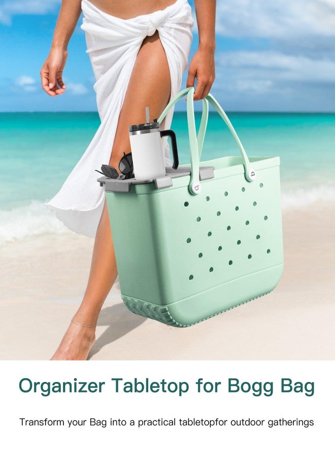 DGLOZE Organizer Tray Top for Bogg Bag - Cup Holder & Storage Lid Compatible with Bogg Bags XL - Fit for Stanley 30 oz 40 oz Cup - Outdoor Beach Bag Top Insert - Easy to Clean (Grey) - Image 4